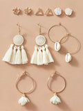 Shein- Shell & Tassel Decor Earring Sets