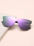 Shein- Flat Top Shield Sunglasses