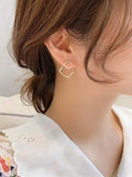 Shein- Rhinestone Square Design Stud Earrings
