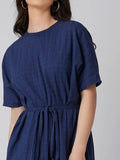 Shein- Self Belted Solid Dress
