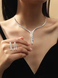 Shein- Rhinestone Star Decor Necklace & Earrings