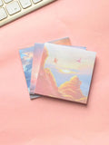 Shein- 3pcs Oil Painting Pattern Sticky Note