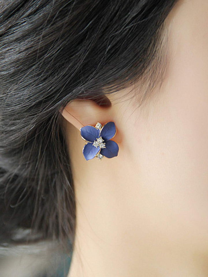 Shein- Rhinestone Flower Decor Earrings