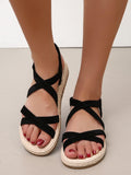 Shein- Cross Strap Slingback Sandals