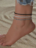 Shein - 3Pcs Beaded Anklet