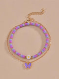 Shein- Anklet with butterfly pendant - 2 pcs