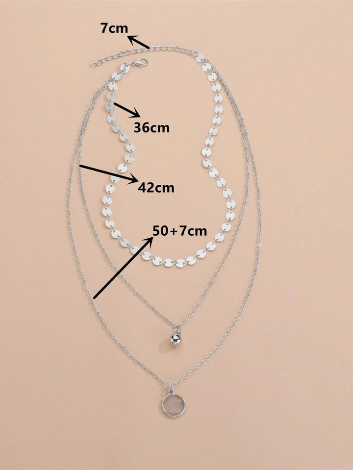 Shein- Round Charm Layered Necklace