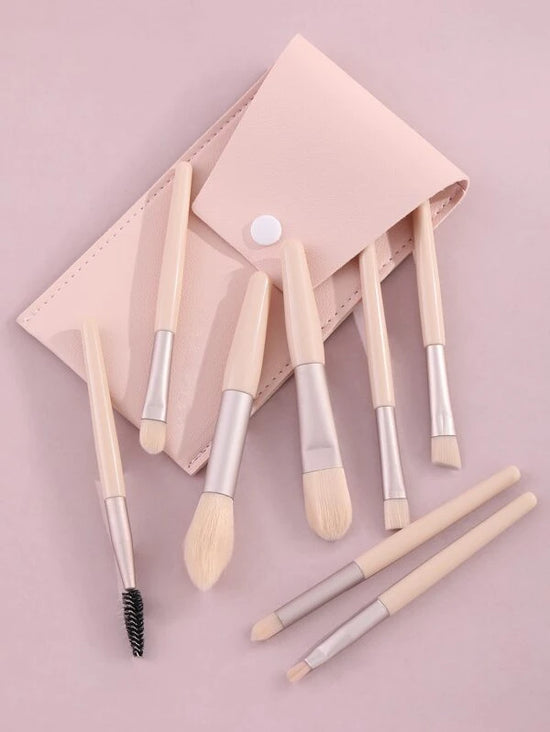 Shein 8pcs makeup brush set with storage bag