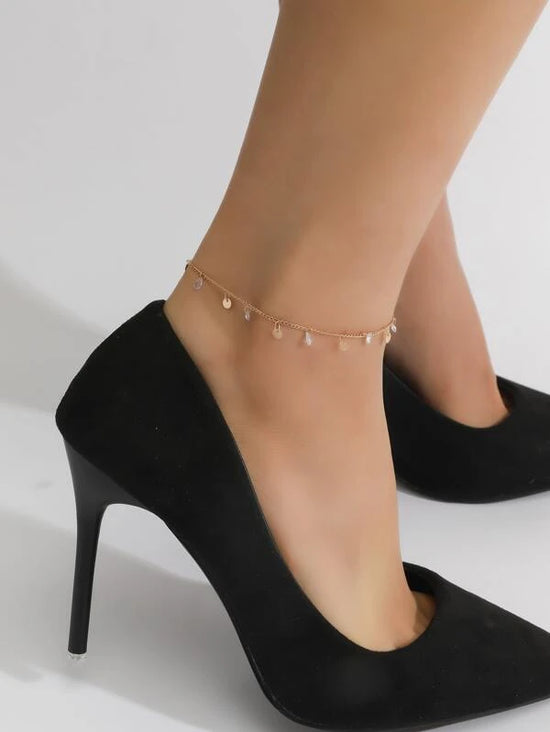 Shein - Anklet with a circular pendant and zircon