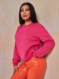 Shein SXY Solid Color Low Shoulder Pullover