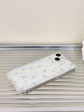 Shein- Mobile Cover With Transparent Floral Print, Card Slot