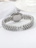 Shein - 1pc Fashionable Rhinestone Inlaid Diamond Shape Women's Bracelet Watch, Quartz Watch For Women