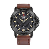 Naviforce- NF9122 Men's Leather Band Quartz Analog Wrist Watch