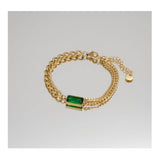 Jewels By Noor- 18k gold plated emerald bracelet