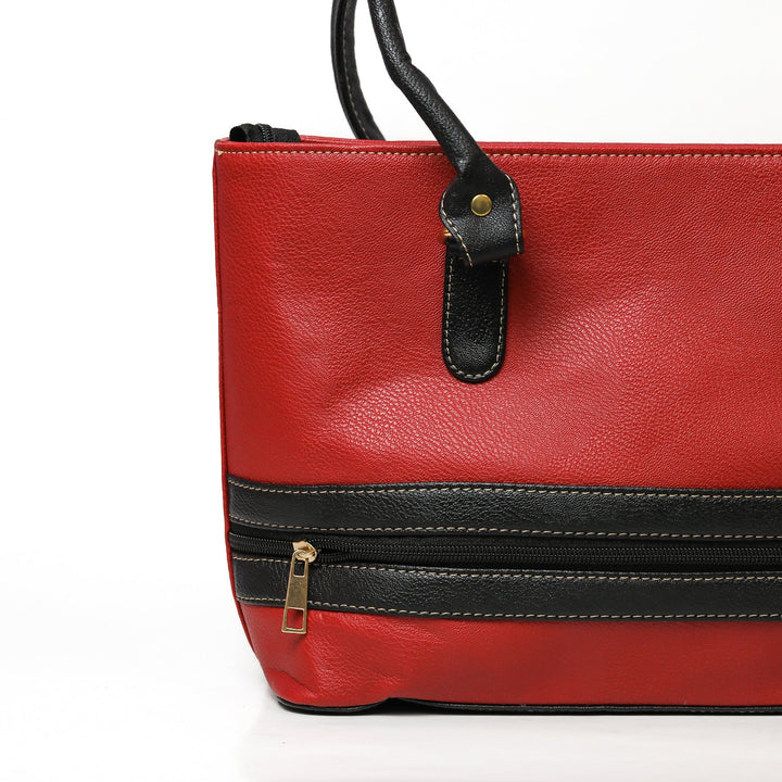 Shein- Tote Bag with Belt- Red/Black