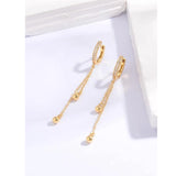 Shein - 18K Gold Plated Zircon Decor Drop Earrings