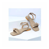 VYBE- Chain Flat Sandals- Biege