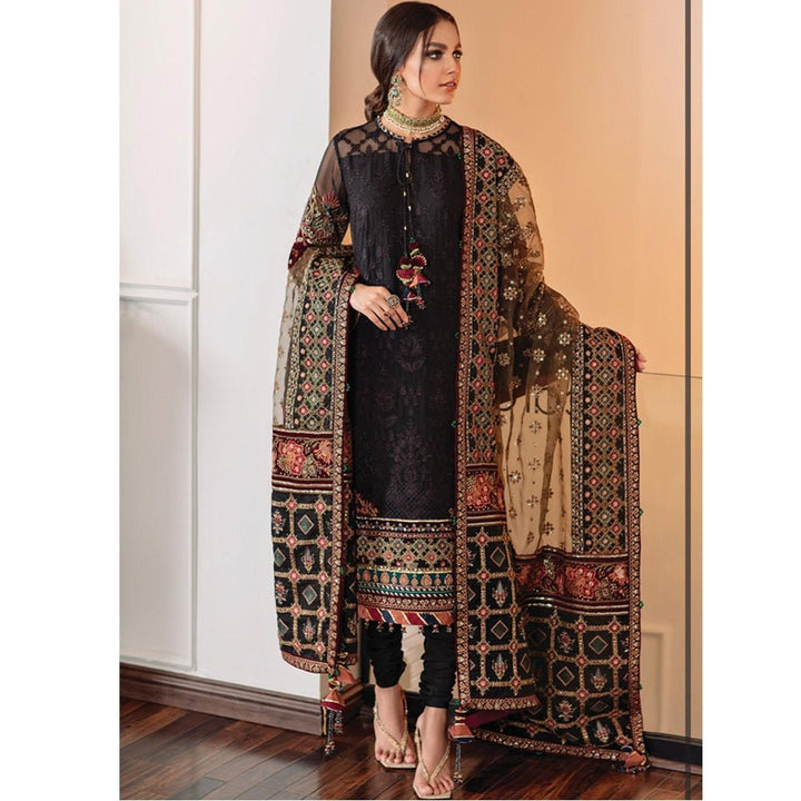 Baroque- Embroidered Net Suits Unstitched 3 Piece- EC-04