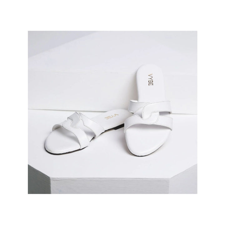 VYBE- Cross Strap Slide-white