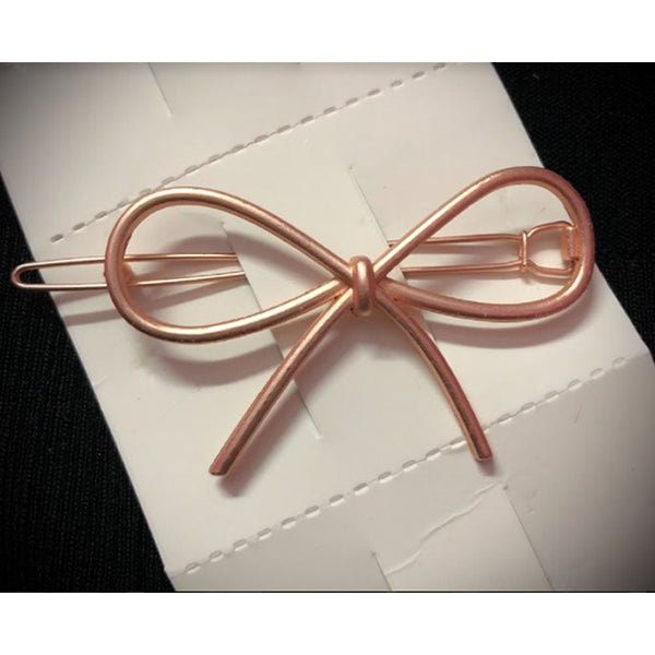 Beri- Metal Bow Clip - Rose Gold