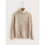 Shein- Boys Argyle Pattern High Neck Sweater
