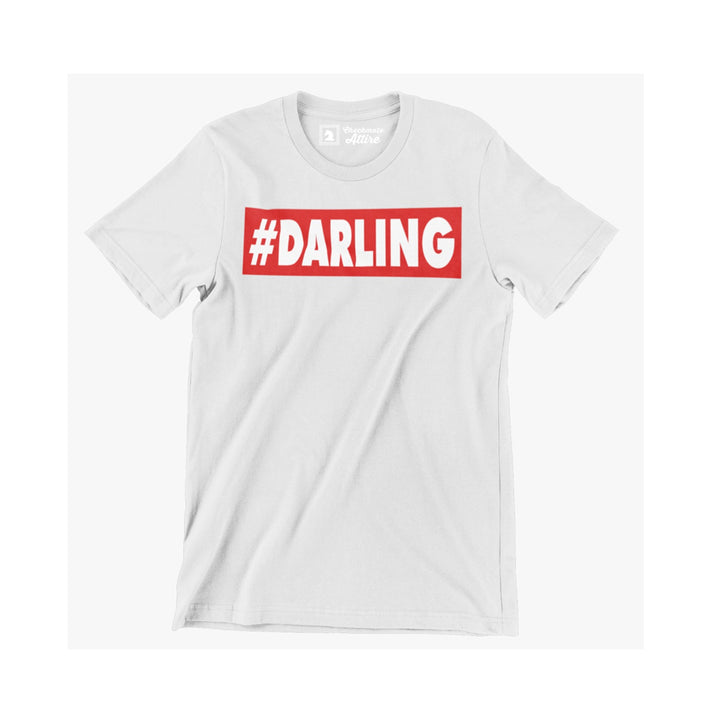 Wf Store- #DARLING Printed Half Sleeves Tee - White