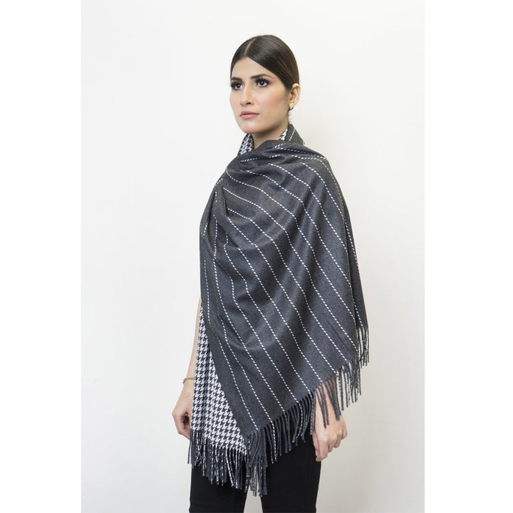 Woolen Printed Stole Black