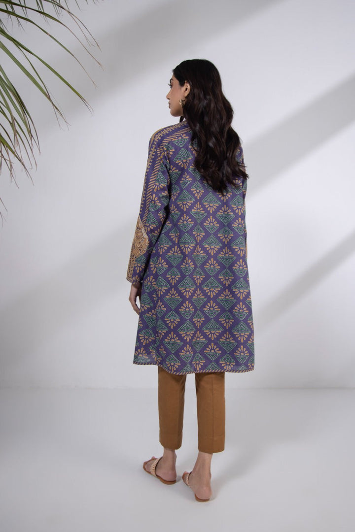 Sapphire-Embroidered Lawn Shirt