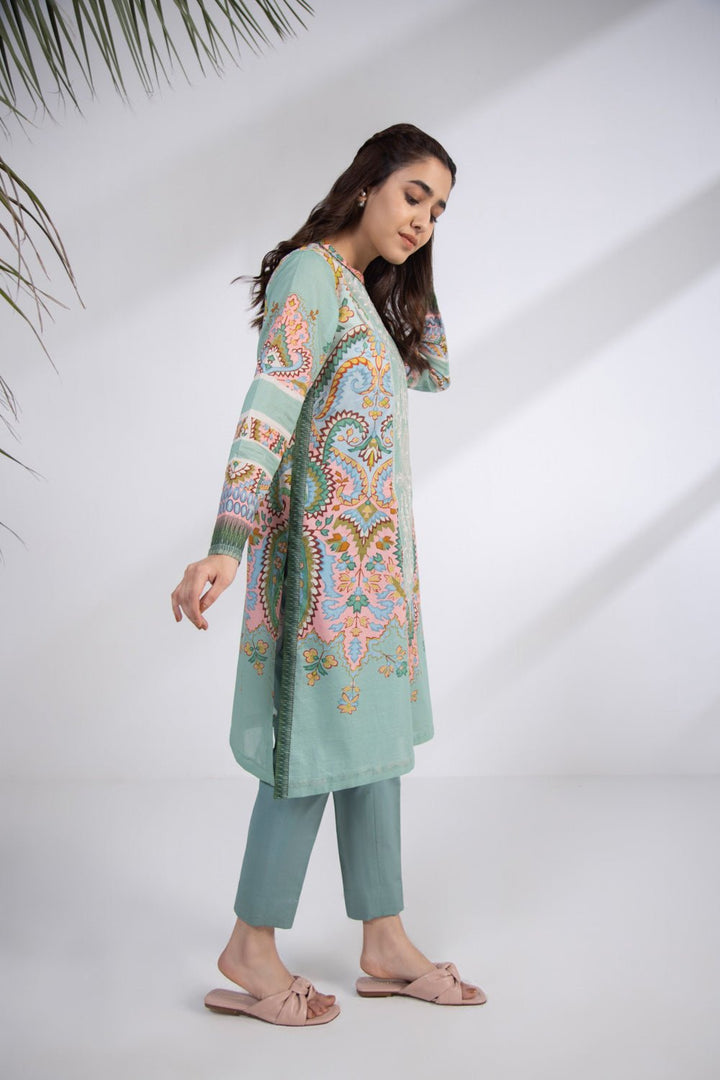 Sapphire-Embroidered Lawn Shirt