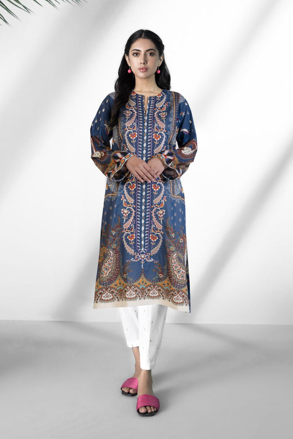 Sapphire-Embroidered Lawn Shirt