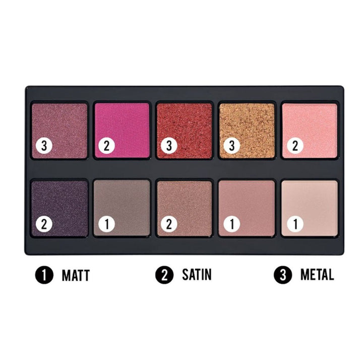 Pupa Milano- Make Up Stories - Palette Of 10 Multi-Finish Eyeshadows - Bright Violet