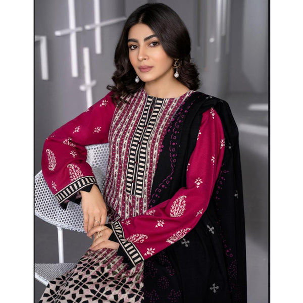 Limelight- 2 Pc Printed Khaddar Suit- Magenta