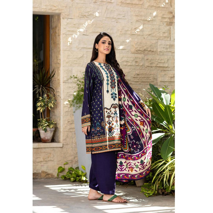 Zellbury- Digital Printed Embroidered Khaddar Shirt & Shawl WUW21E20103