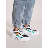 Shein- Letter Patch Decor Holographic Lace-up Front Sneakers