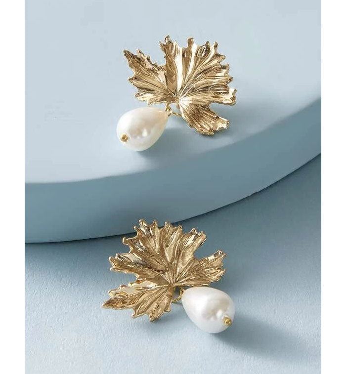 Shein- Drop earrings embellished with pearls, pair one pair