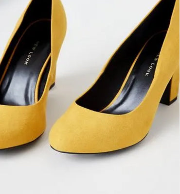 New Look- Wide Fit Mustard Round Toe Courts by Bagallery Deals priced at #price# | Bagallery Deals