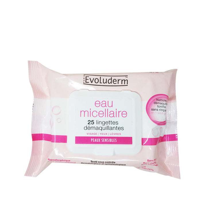 Evoluderm- Micellar Water Cleansing Wipes 25Pcs