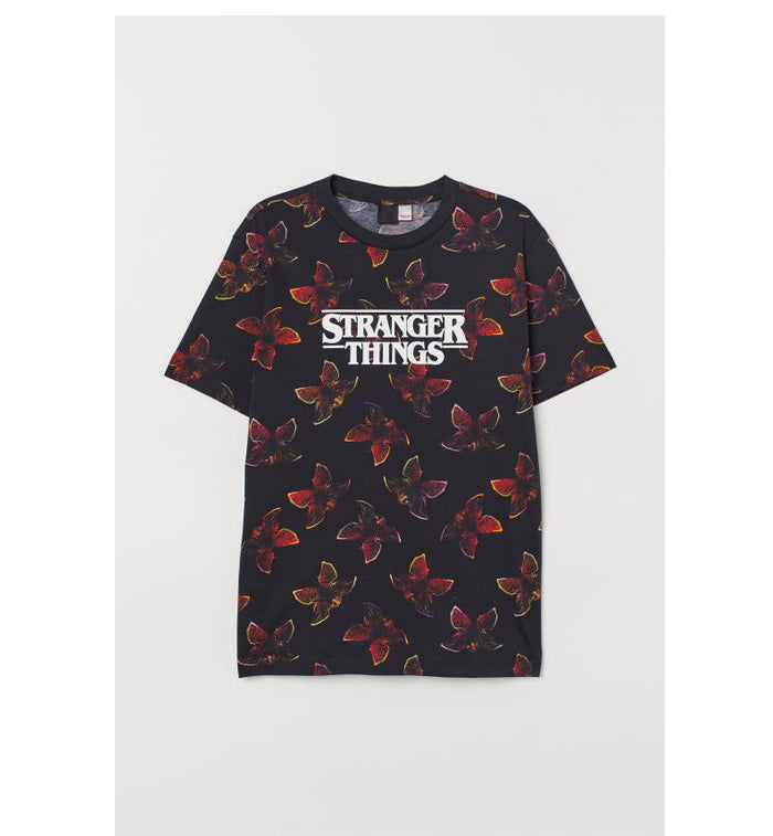 H&M- Black T-shirt with Printed Design