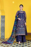Sapphire-3 Piece - Embroidered Organza Suit