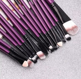 The original 20 Pcs Make Up Eye Brushes Set Purple