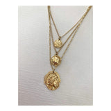 Jewels By Noor- 3 layered coin necklace