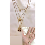 Jewels By Noor- 3 layered square bar necklace