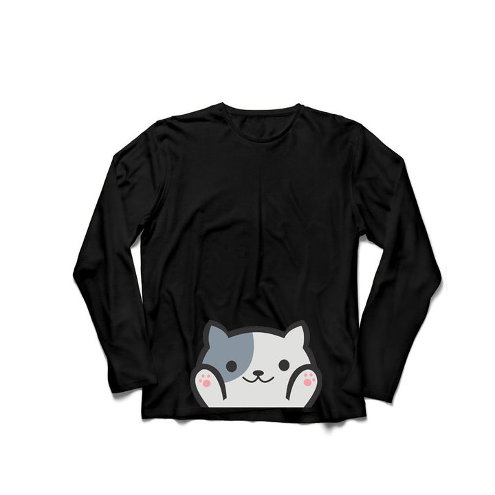 Wf Store- Bear Printed Full Sleeves Tee - Black