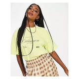 Asos- Collusion Oversized T-Shirt Co-Ord With Brand Print In Yellow