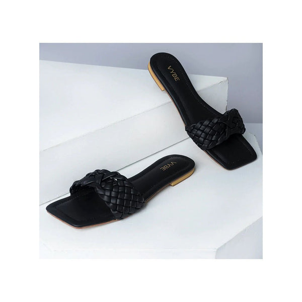 VYBE- Cross Weave Slide- Black