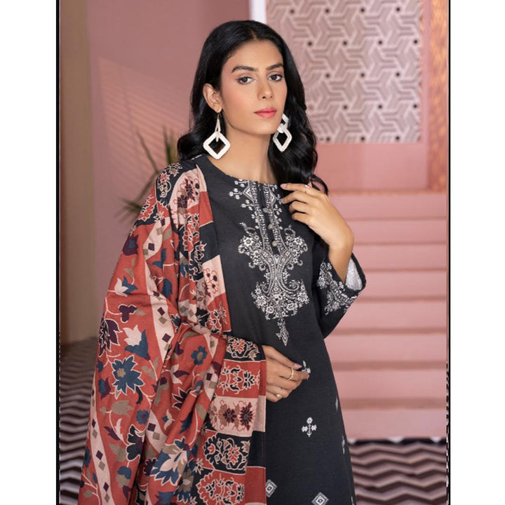 Limelight- 2 Pc Printed Khaddar Suit- Black