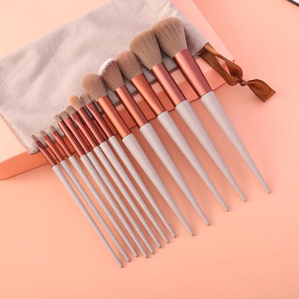 The Original Brush 13 Pcs Make up Brushes Set Coffe Brown WITH Pouch