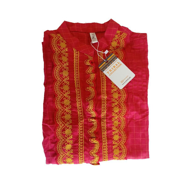 Ethnic- Red Embroidered Kurti