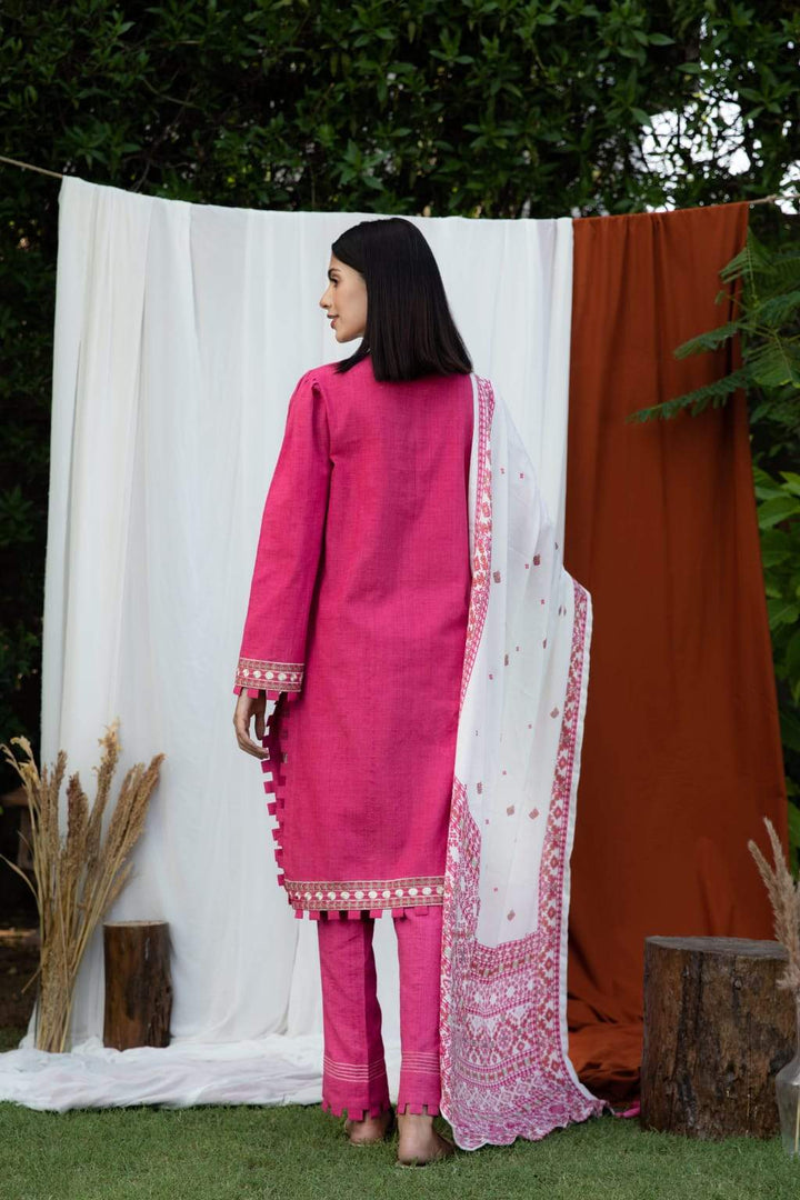 Zellbury- Embroidered Dobby Khaddar Shirt, Digital Printed Shawl & Embroidered Dobby Khaddar Trouser- Wuw21E30171