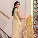 Hemline By Mushq- Embroidered Lawn Suits Unstitched 3 Piece MQ22SS HM22-01B- Peach Peony